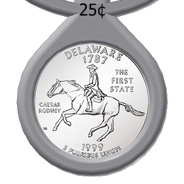 1. Delaware 1999 State Quarter in Coin Carousel