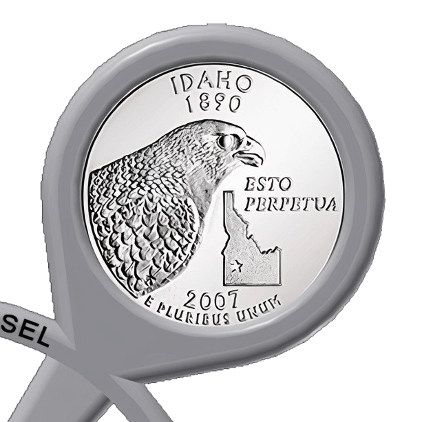 43. Idaho 2007 State Quarter in Coin Carousel