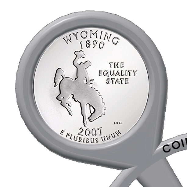 44. Wyoming 2007 State Quarter in Coin Carousel