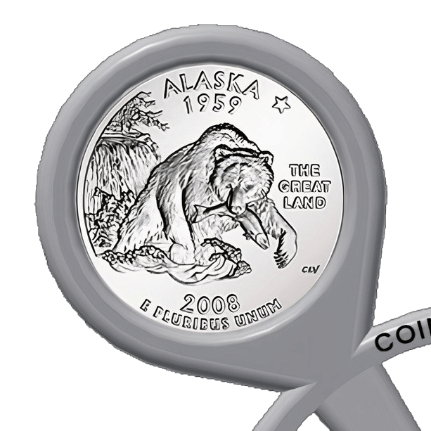 49. Alaska 2008 State Quarter in Coin Carousel